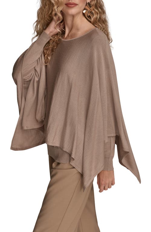 Donna Karan New York Cape Overlay Sweater In Brown