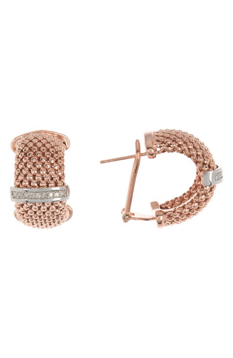 Diamond Mesh French Clip Earrings