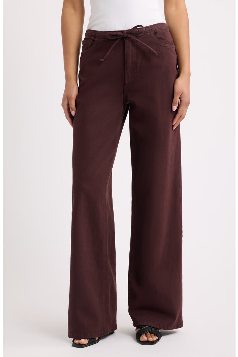 The Big Easy High Waist Wide Leg Drawstring Jeans, Main, color, GARNET