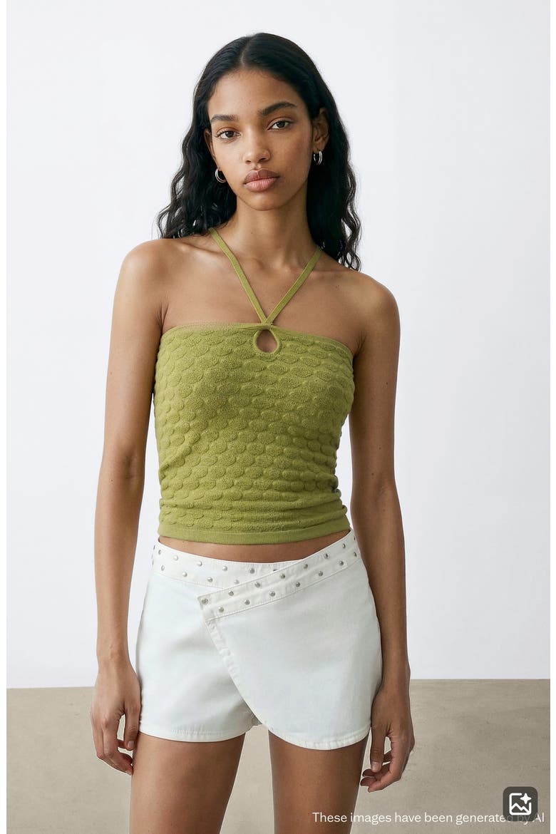 Texture Knit Tank, Alternate, color, GREEN