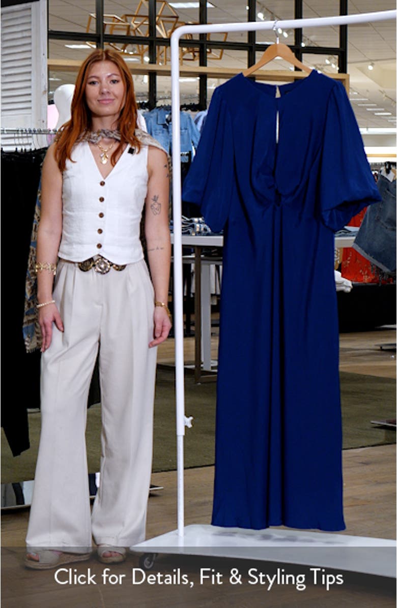 Ines Twist Front Puff Sleeve Maxi Dress, sales video thumbnail