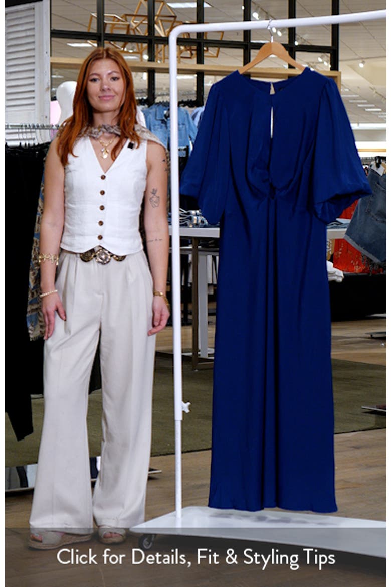Ines Twist Front Puff Sleeve Maxi Dress video