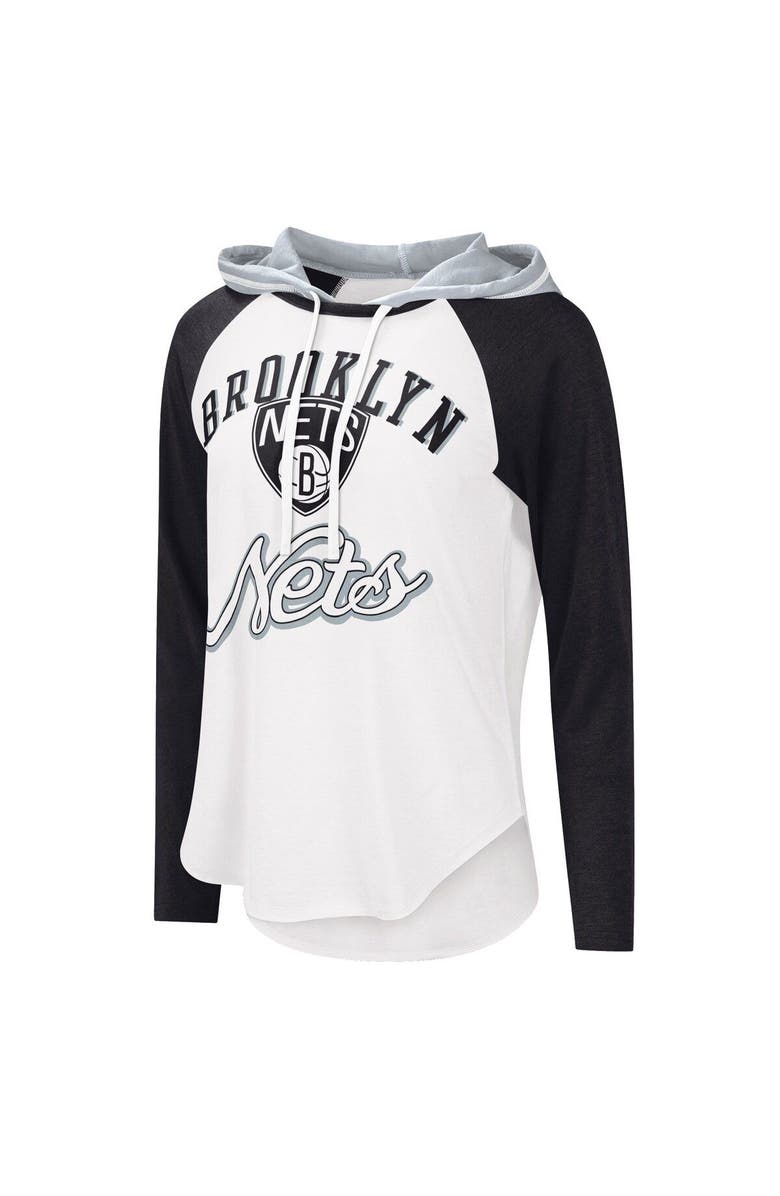 G-III 4HER BY CARL BANKS Women's G-III 4Her by Carl Banks White Brooklyn Nets MVP Raglan Hoodie Long Sleeve T-Shirt, Alternate, color, White