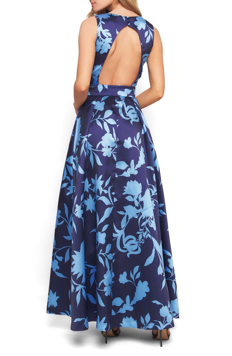 FLYING TOMATO Open Back Maxi Dress, Alternate, color, Navy