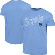 Champion Men's Champion Light Blue Kansas City Royals Cooperstown Wordmark Lockup Tri-Blend T-Shirt