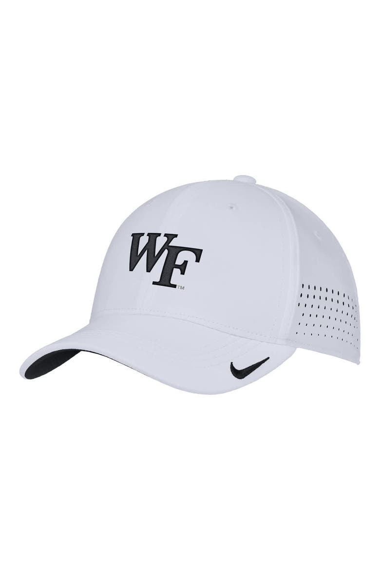 Men's Nike White Wake Forest Demon Deacons 2025 On-Field Performance Flex Hat, Alternate, color, White