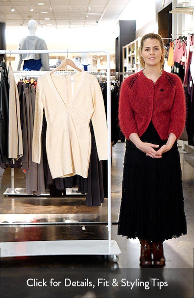 The Super Plunge Long Sleeve Bandage Minidress, sales video thumbnail