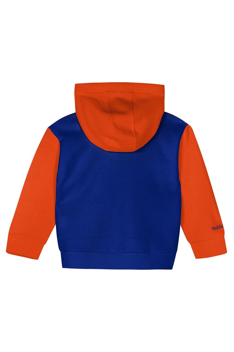 Toddler Mitchell & Ness Royal/Orange New York Knicks Big Face Oversized Pullover Hoodie & Pants Set, Alternate, color, Royal