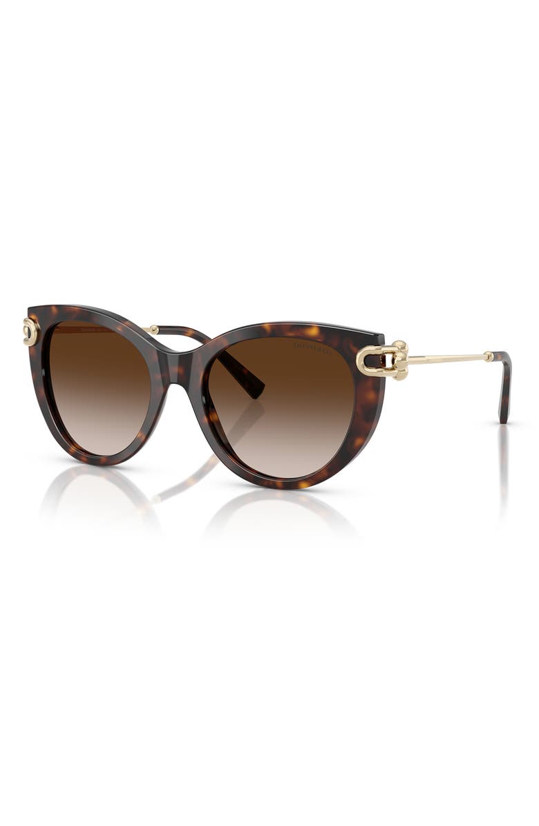 Tiffany & Co. 53mm Gradient Butterfly Sunglasses, Alternate, color, Havana / Brown Gradient