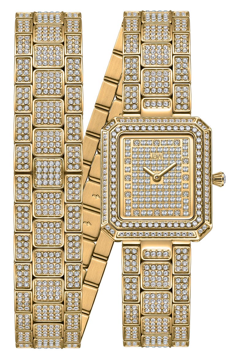 Arc Diamond Wrap Bracelet Watch, 23mm, Main, color, GOLD