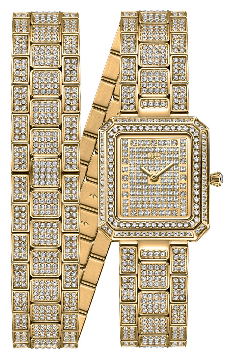 JBW Arc Diamond Wrap Bracelet Watch, 23mm, Main, color, Gold