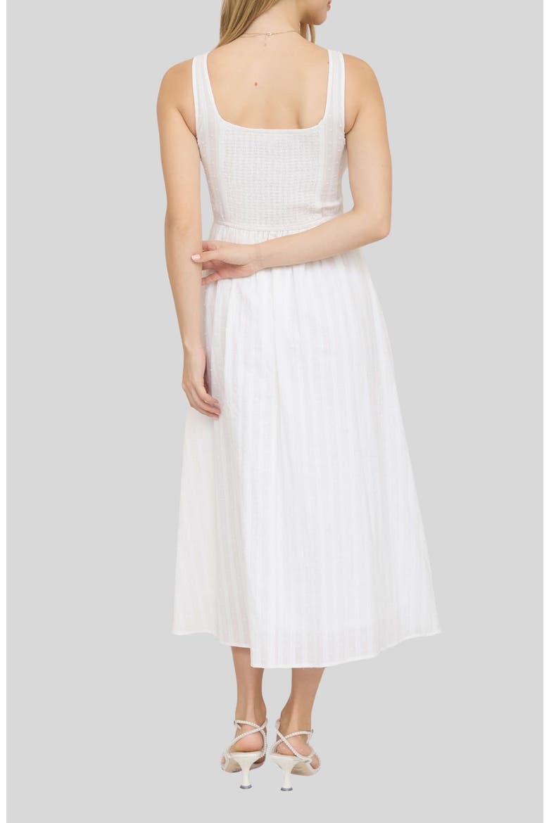 Swiss Dot Corset Midi Dress, Alternate, color, OFF WHITE