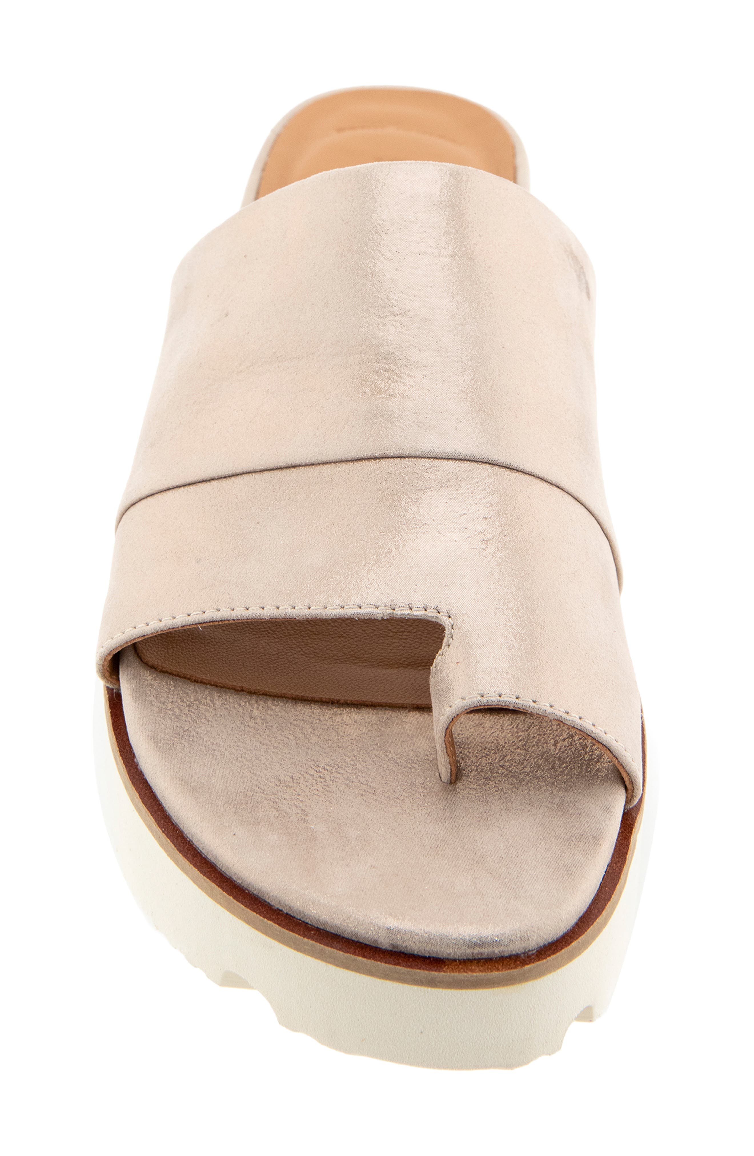Laverne Toe Loop Platform Sandal, Alternate, color, GRAVEL LEATHER