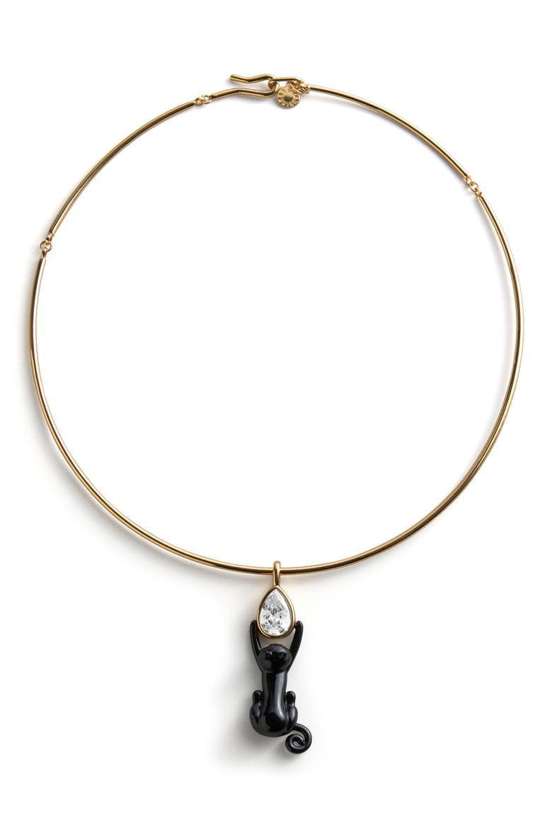Purranormal Activity Cat Collar Necklace, Main, color, BLACK