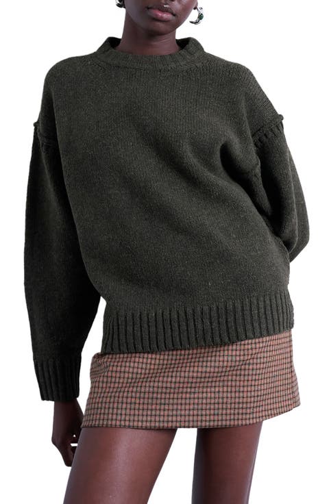 Exposed Seam Relaxed Fit Sweater