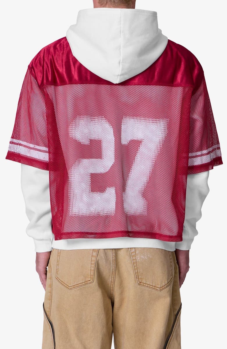 mnml Layered Jersey Hoodie, Alternate, color, Burgundy
