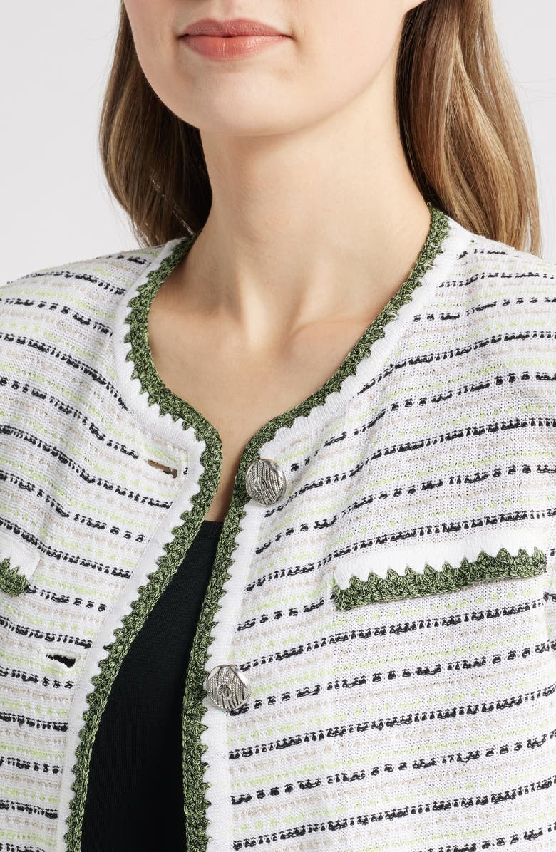 Ming Wang Dashed Stripe Knit Jacket, Alternate, color, 