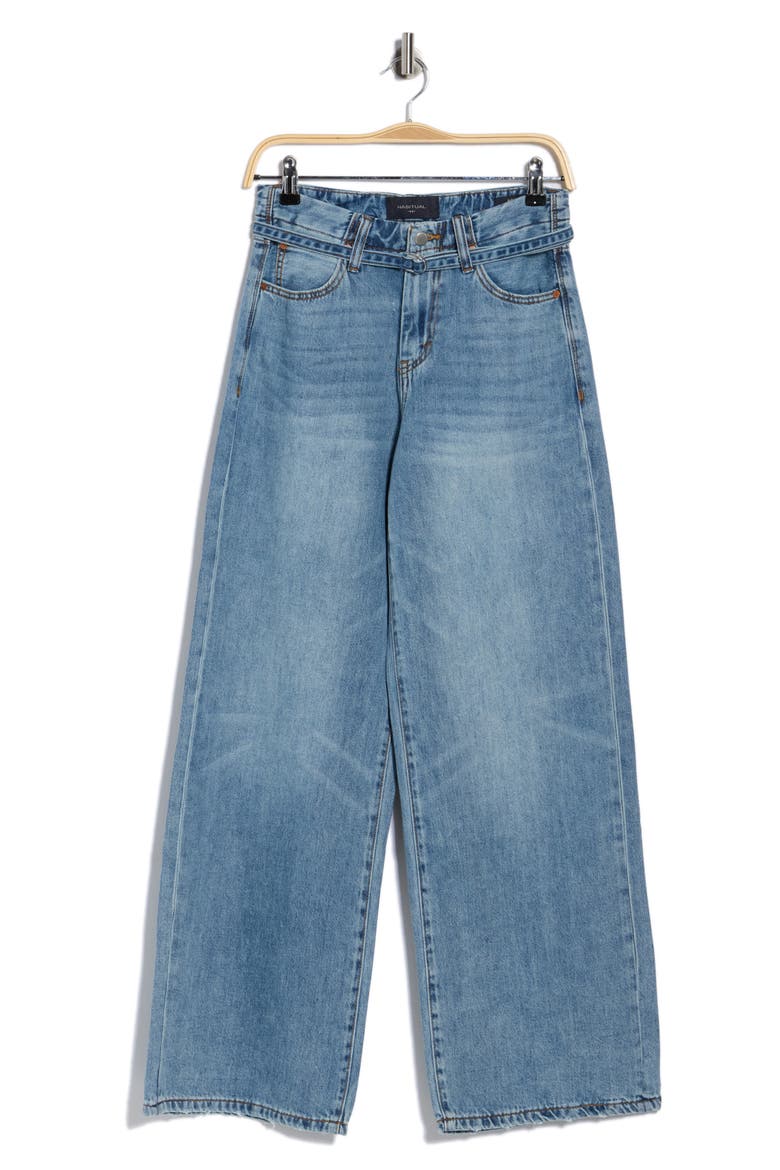 Brynn Belted High Waist Ankle Wide Leg Jeans, Alternate, color, COVE