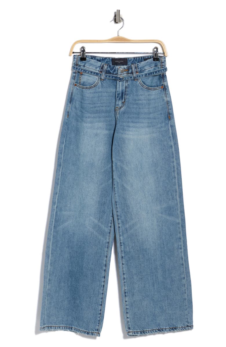Habitual Brynn Belted High Waist Ankle Wide Leg Jeans, Main, color, Cove