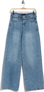 Habitual Brynn Belted High Waist Ankle Wide Leg Jeans