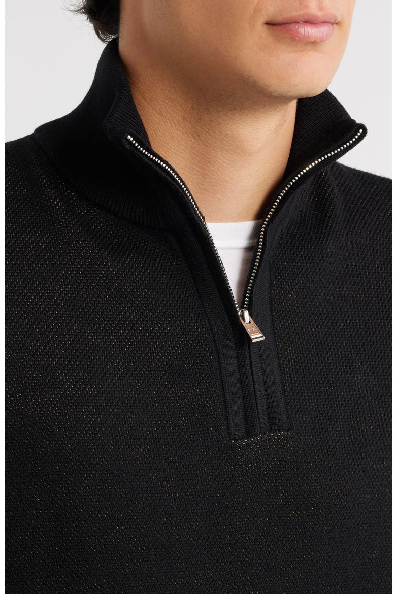 Illario Quarter Zip Sweater, Alternate, color, BLACK