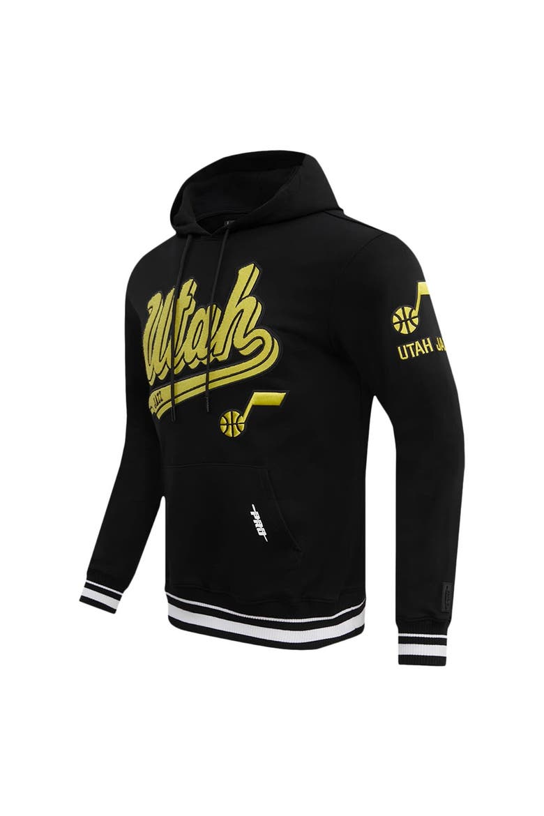 Men's Pro Standard Black Utah Jazz Script Tail Pullover Hoodie, Alternate, color, Black