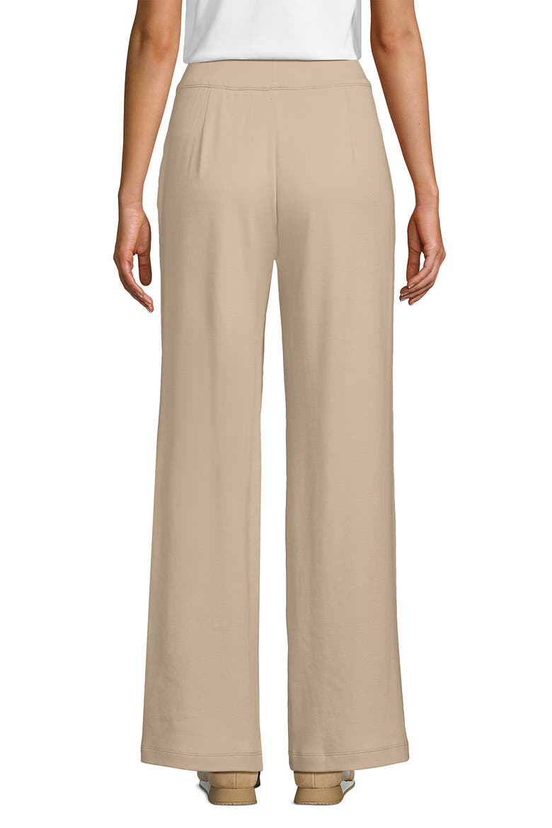 Knit High Rise Pleated Wide Leg Pants, Alternate, color, Champagne