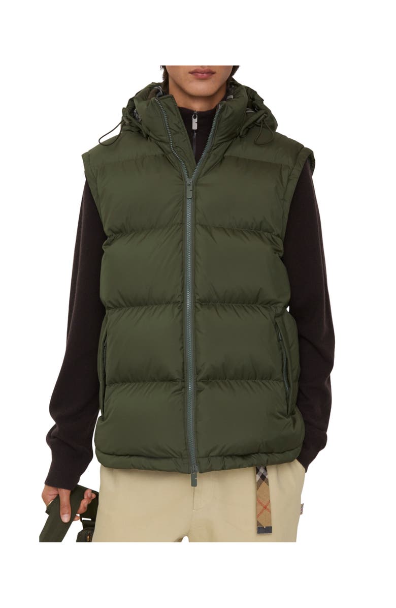 Burberry Detachable Sleeve Puffer Jacket, Alternate, color, Shale Green