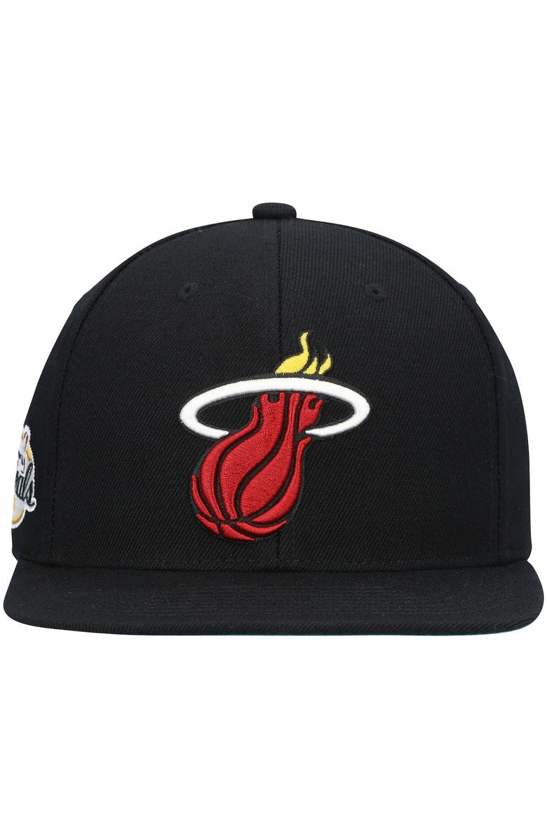 Mitchell & Ness Men's Mitchell & Ness Black Miami Heat Hardwood Classics 2007 NBA Finals Top Shot Snapback Hat, Alternate, color, 