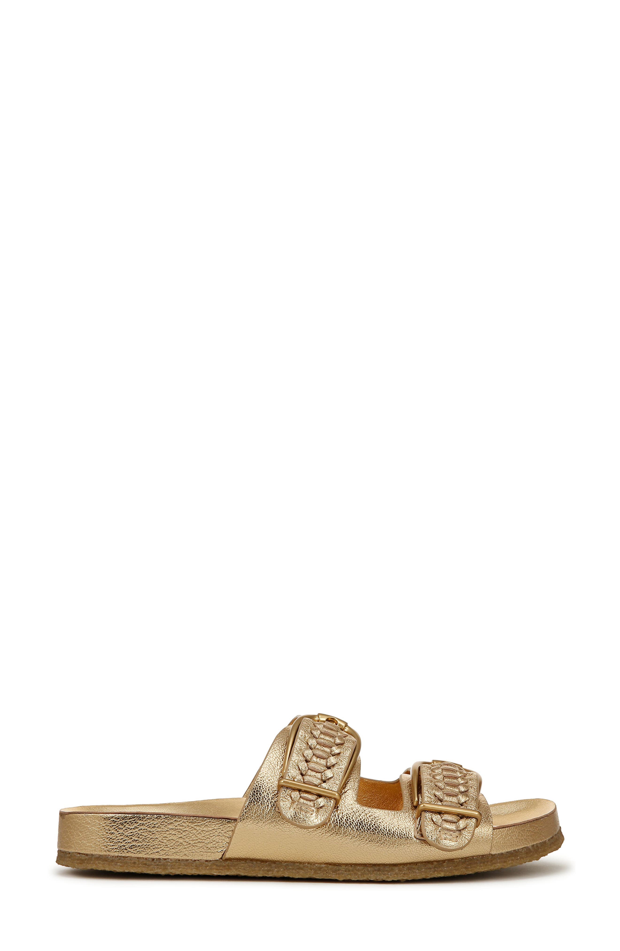 Paige Slide Sandal, Alternate, color, GOLD