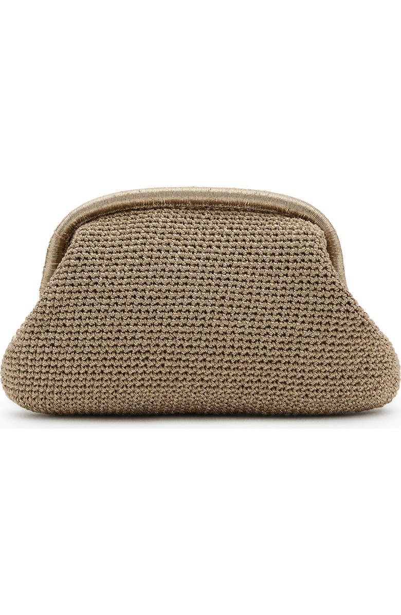 MANGO Metallic Frame Clutch, Main, color, Gold