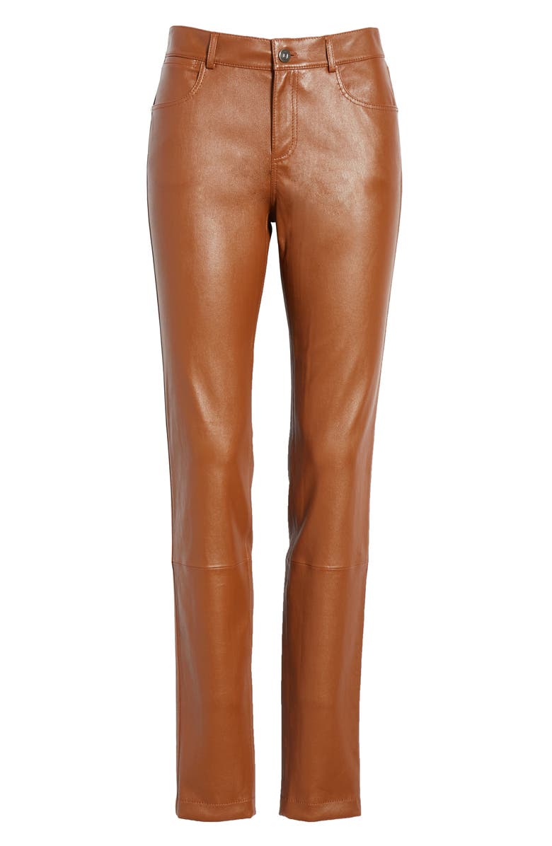 Lafayette 148 New York Mercer Nappa Leather Pants, Alternate, color, 