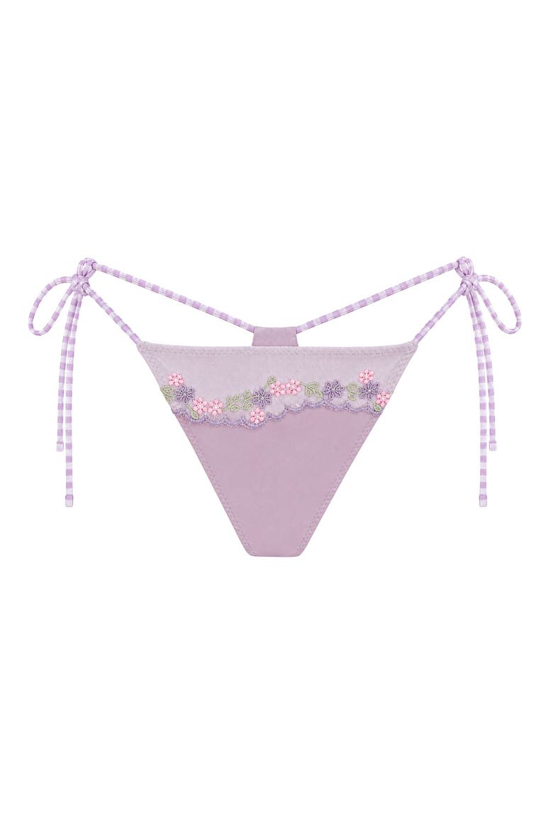 Aster Plaid Bikini Bottom, Main, color, Lavender