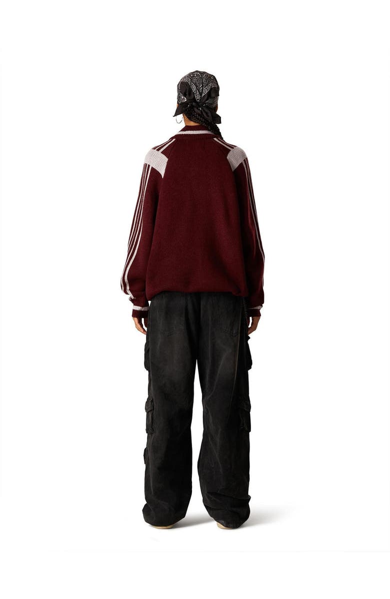 AELFRIC EDEN 24 Jacquard Zip Up Cardigan, Alternate, color, Red