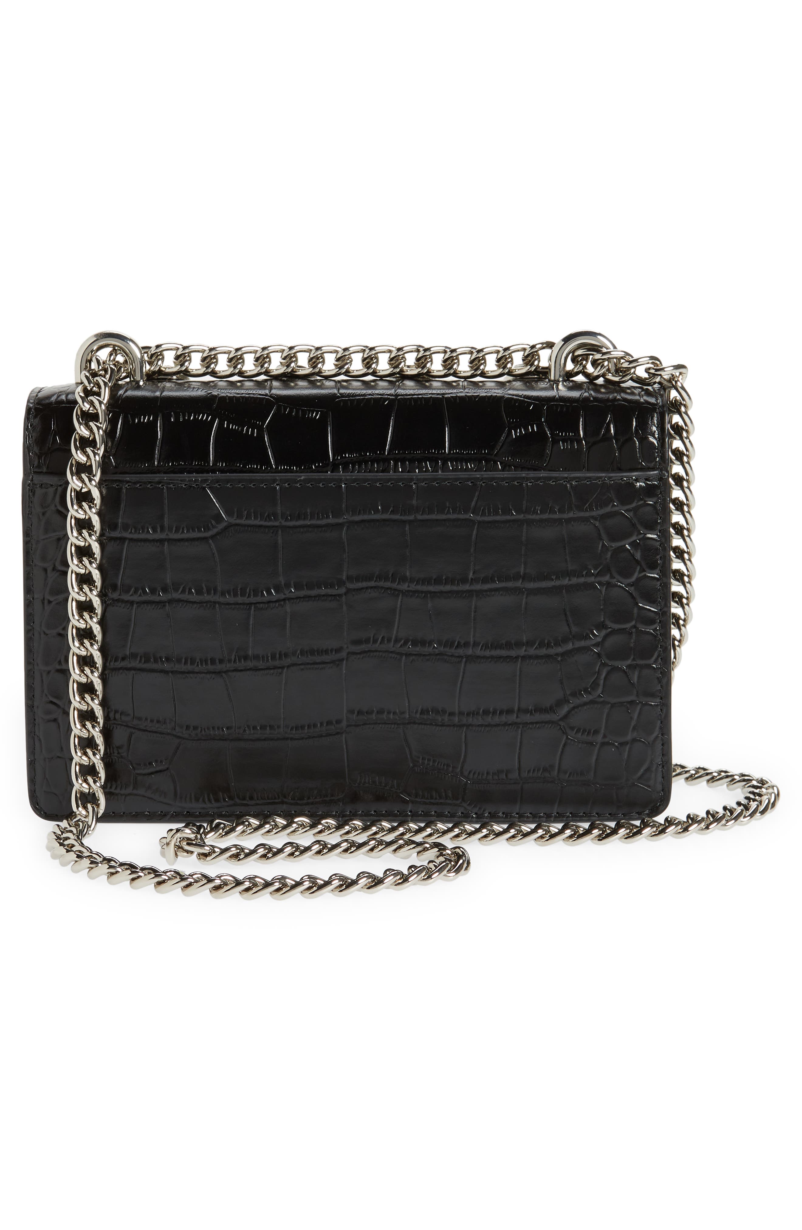 Kurt Geiger London Shoreditch Croc Embossed Leather Crossbody Bag, Alternate, color, 