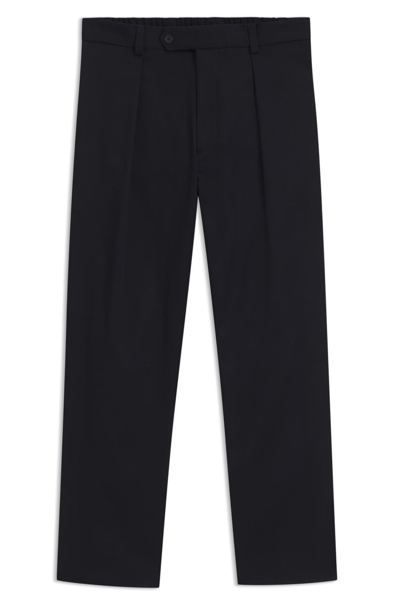 BOSS x Beckham Pleated Cotton Stretch Twill Dress Pants, Alternate, color, 