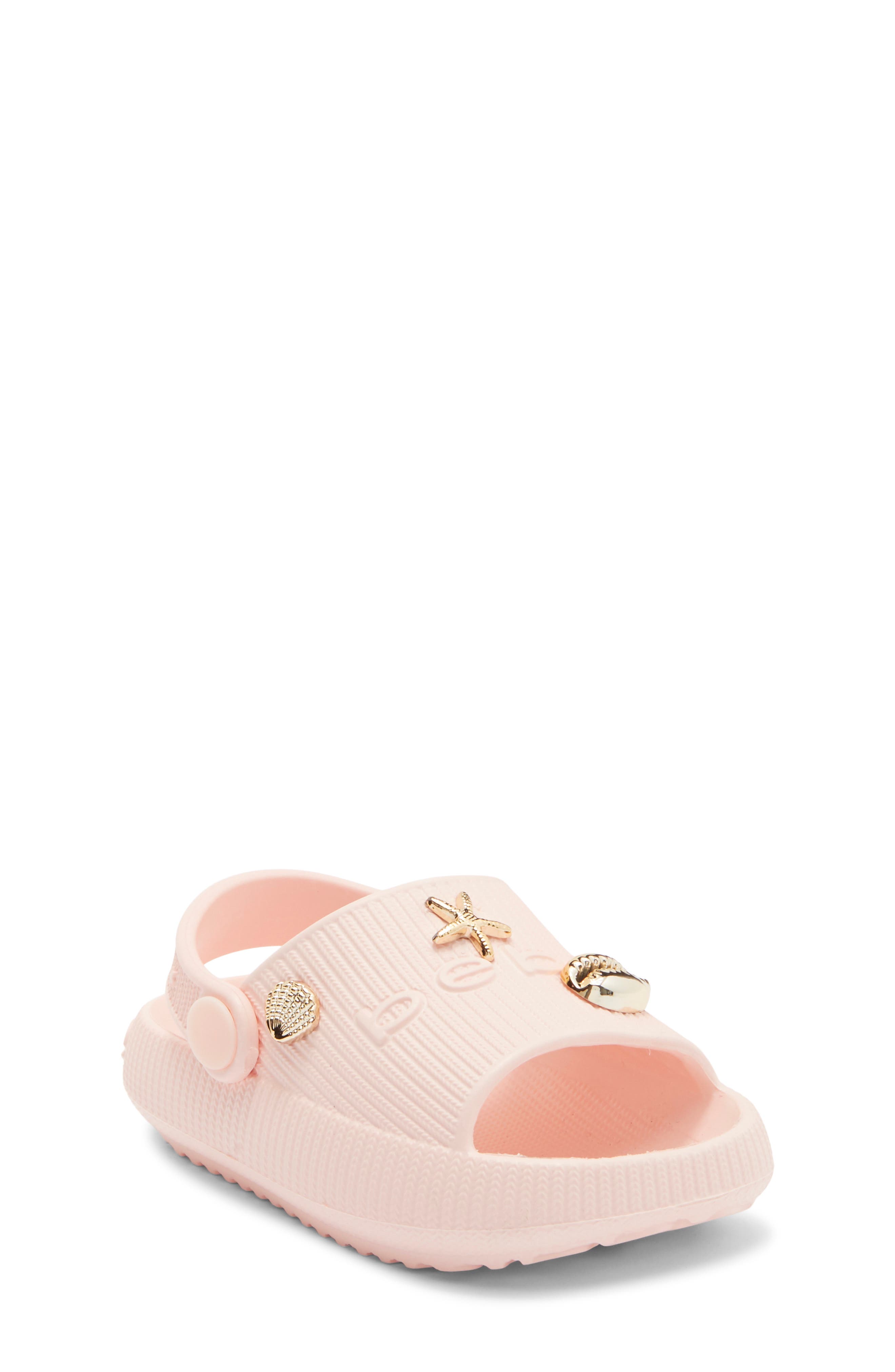 Bebe Embellished Slide Sandal In Pink