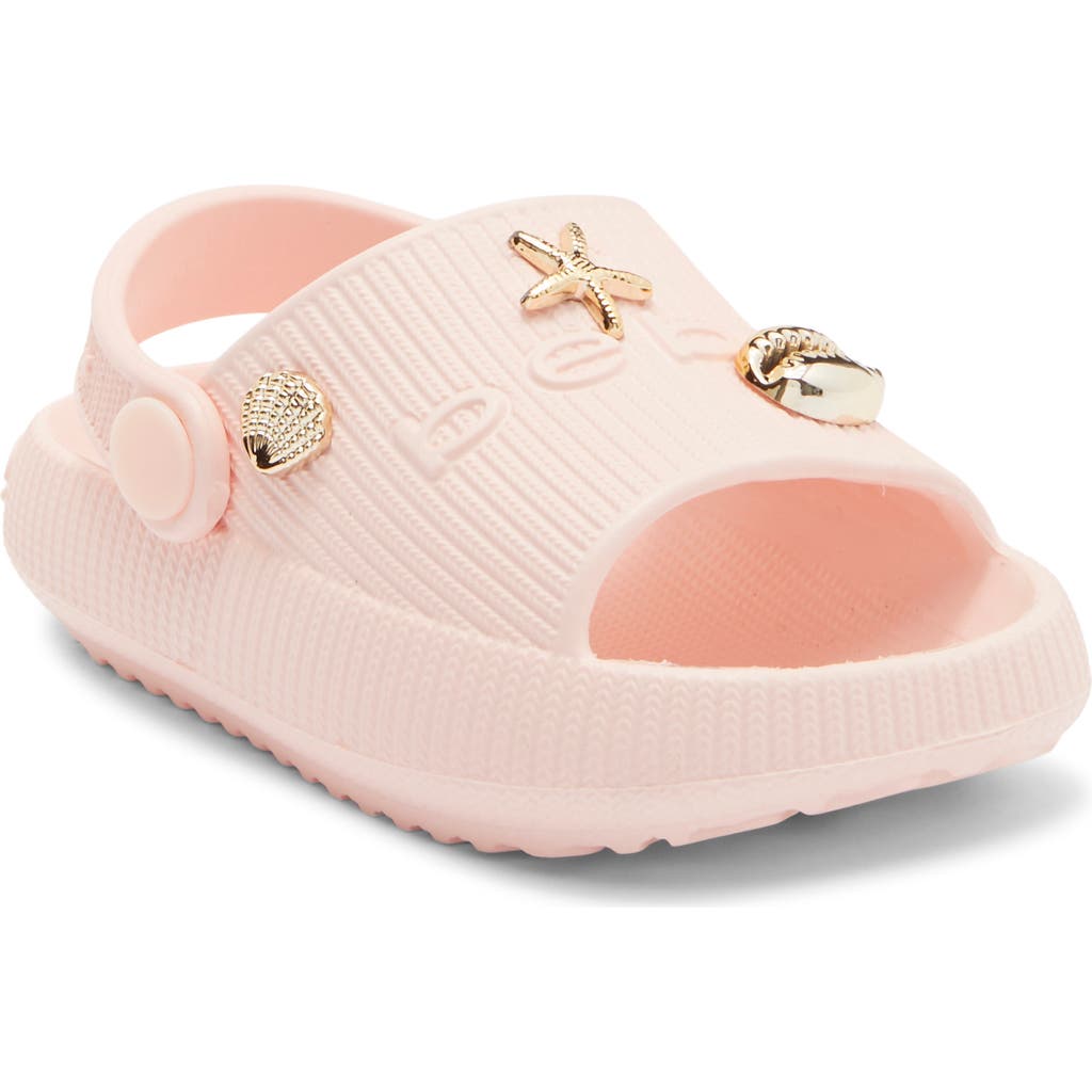 Bebe Embellished Slide Sandal In Pink