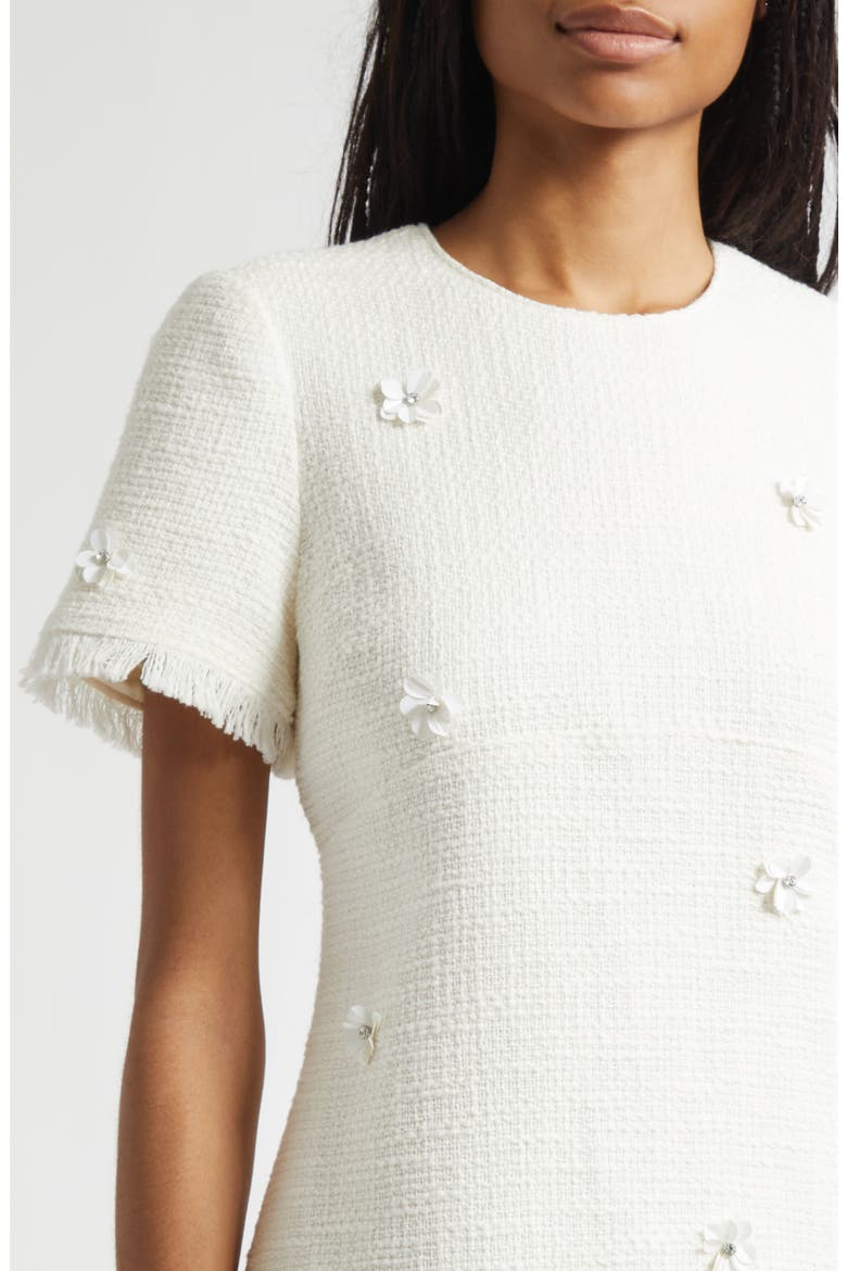 Crunchy Flower Henriette Minidress, Alternate, color, GARDENIA