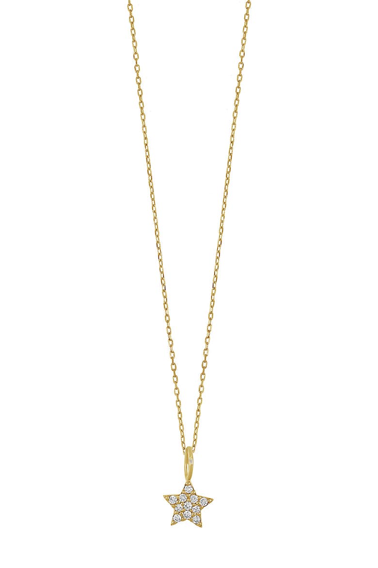 BL Icons 18K Yellow Gold Pave Diamond Mini Star Pendant Necklace - 0.05 ctw, Main, color, 18K YELLOW GOLD