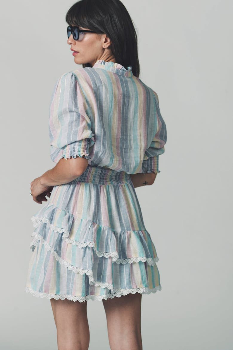 The Brigitte Dress, Alternate, color, Pastel Stripes