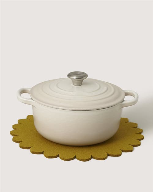 Graf & Lantz Graf Lantz Crest Merino Wool 12" Trivet In Yellow