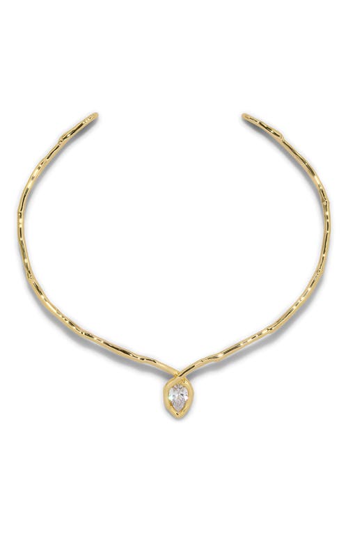 Alexis Bittar Asterales Floating Cubic Zirconia Collar Necklace In Gold