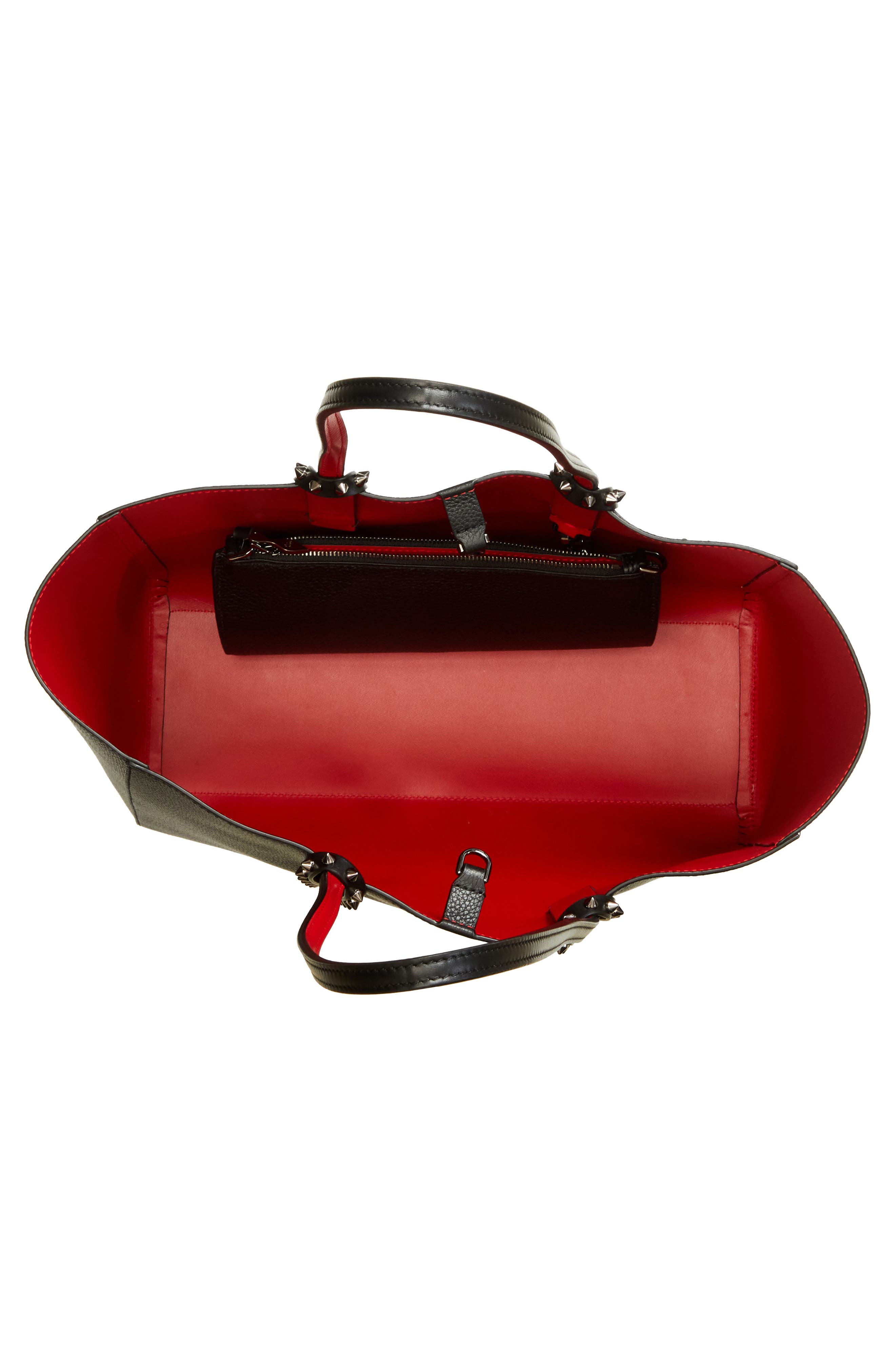 Christian Louboutin Small Cabata Soft Leather Tote, Alternate, color, B078 Black/ Gun Metal