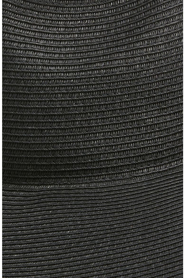 Packable Wide Brim Straw Panama Hat, Alternate, color, BLACK