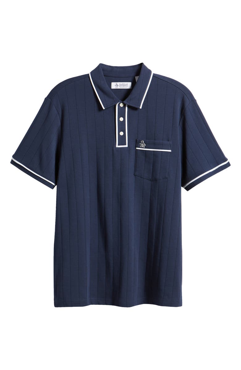 Original Penguin Tipped Drop Needle Organic Cotton Polo, Alternate, color,