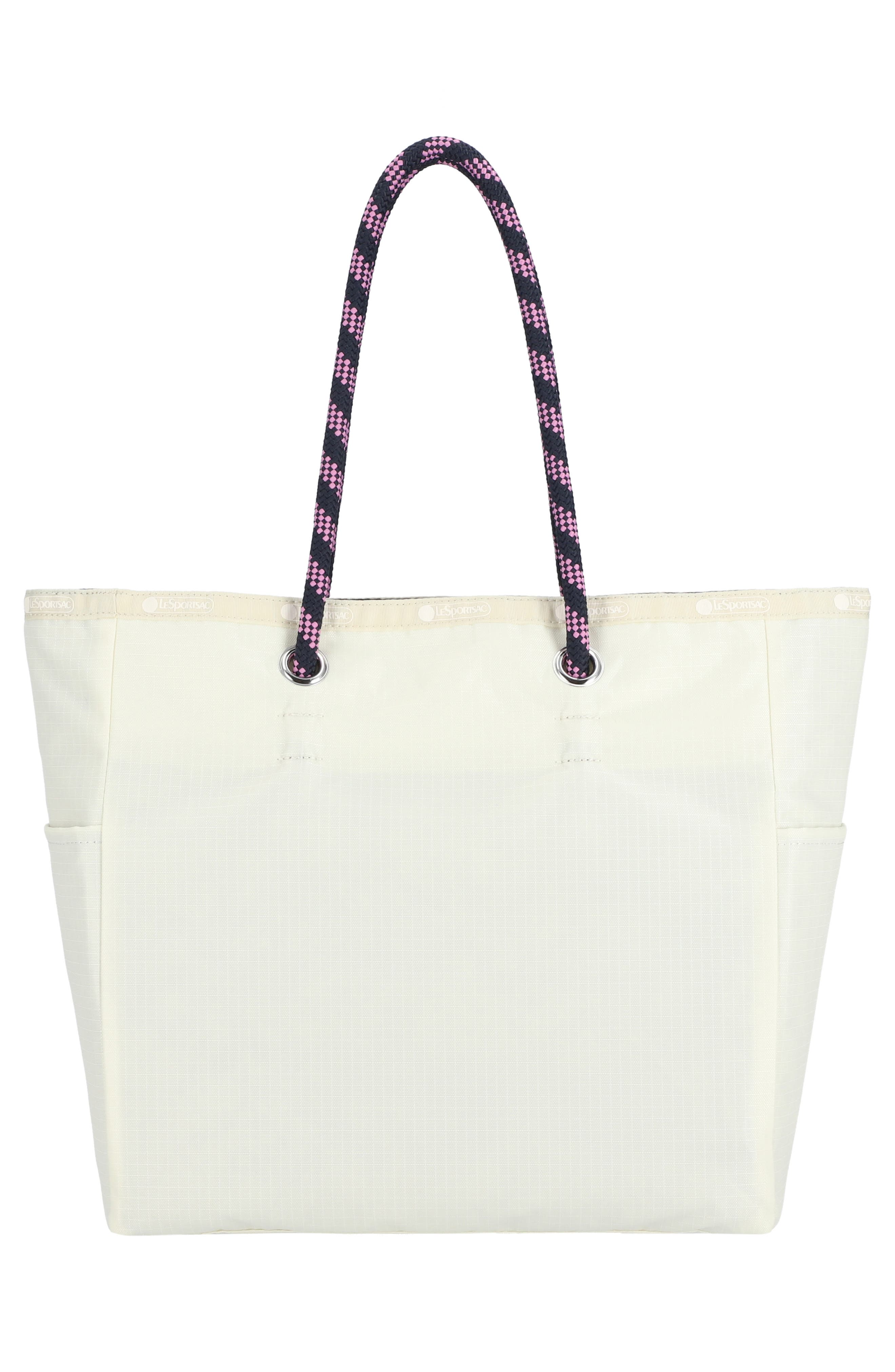 LeSportsac Medium Reversible Ripstop Tote, Alternate, color, Sandbar/ Deep Sea Logo