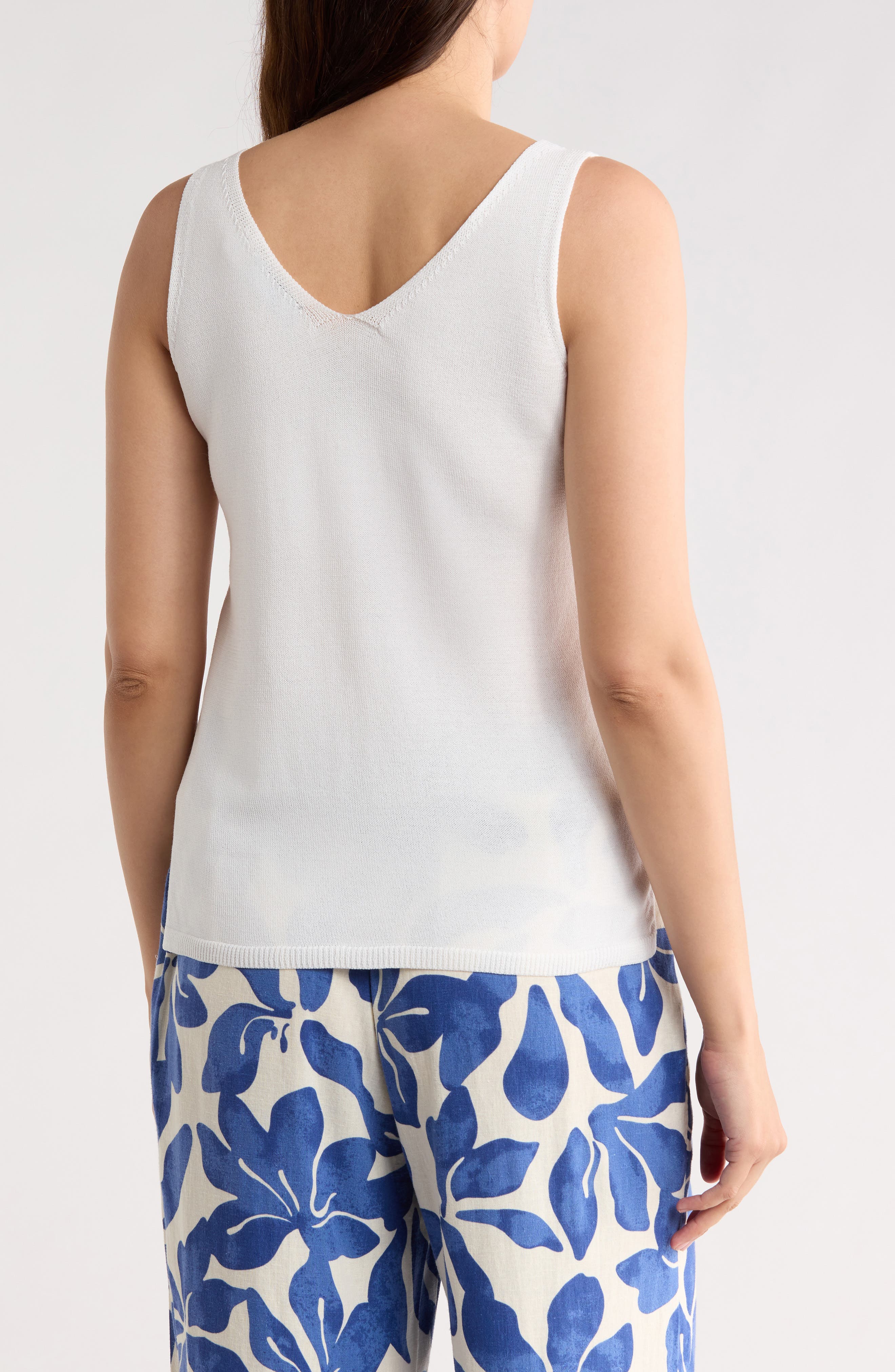 Double V-Neck Pointelle Sweater Tank - image 2