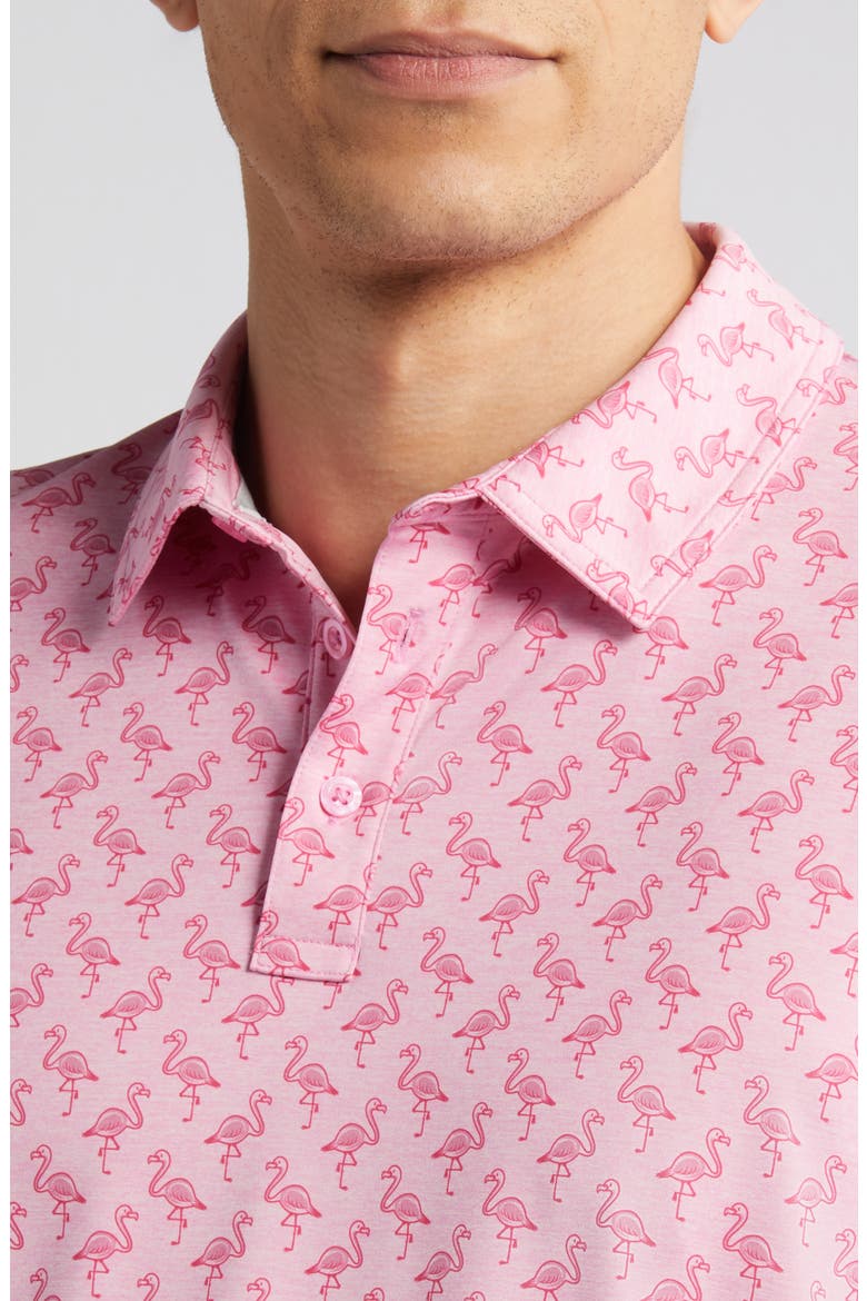 XC4® Flamingo Print Performance Golf Polo, Alternate, color, PINK