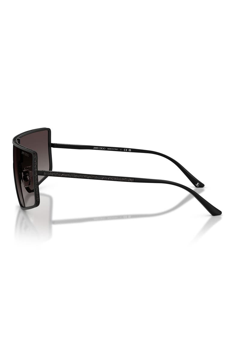 140mm Gradient Rectangular Shield Sunglasses, Alternate, color, MATTE BLACK / GREY GRADIENT